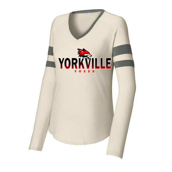 Women's Halftime Long Sleeve V Neck Tee Thumbnail